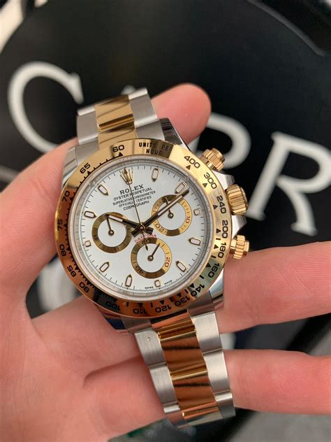 rolex cosmograph daytona steel and yellow gold price|white gold daytona meteorite dial.